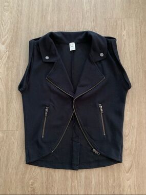 Trouvé Black Sleeveless Zip Moto Vest